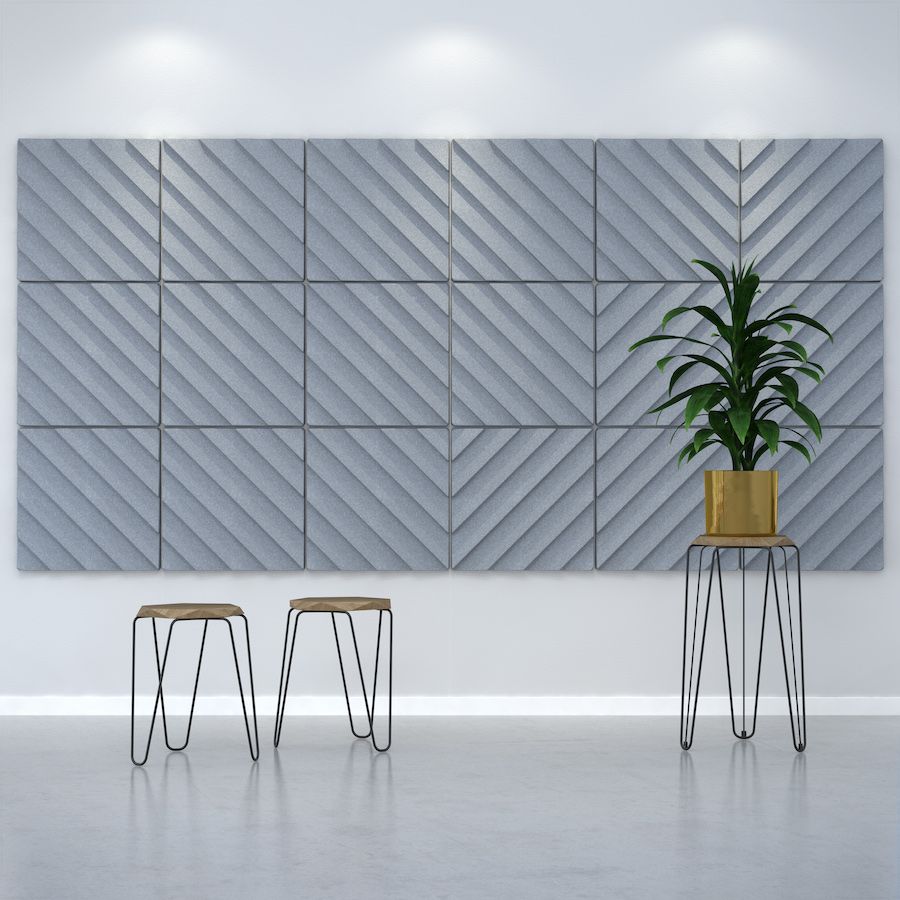 Image of dark grey Metro acoustic tiles from Acoustek's Newport collection. Sold & manufactured by Acoustek Australia & NZ.