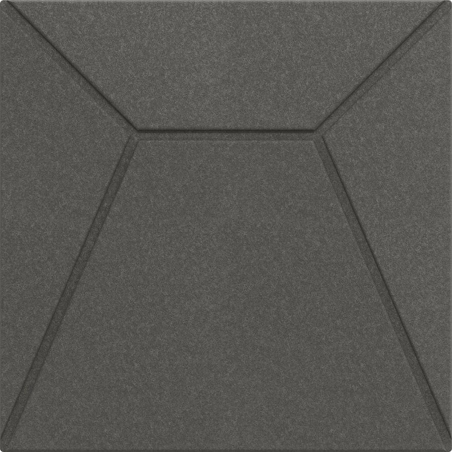 Individual dark grey Milano acoustic tile. Part of Acoustek's Cavassini collection of acoustic tiles. Manufactured & sold by Acoustek Australia & UK.
